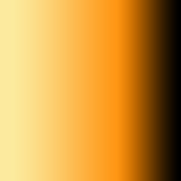 A square image showing a three color vertical gradient. On the far left is yellow, the middle is orange, and the far right is black.