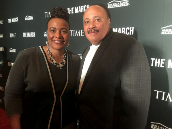 Two of Martin Luther King Jr.'s children pose together at The March event